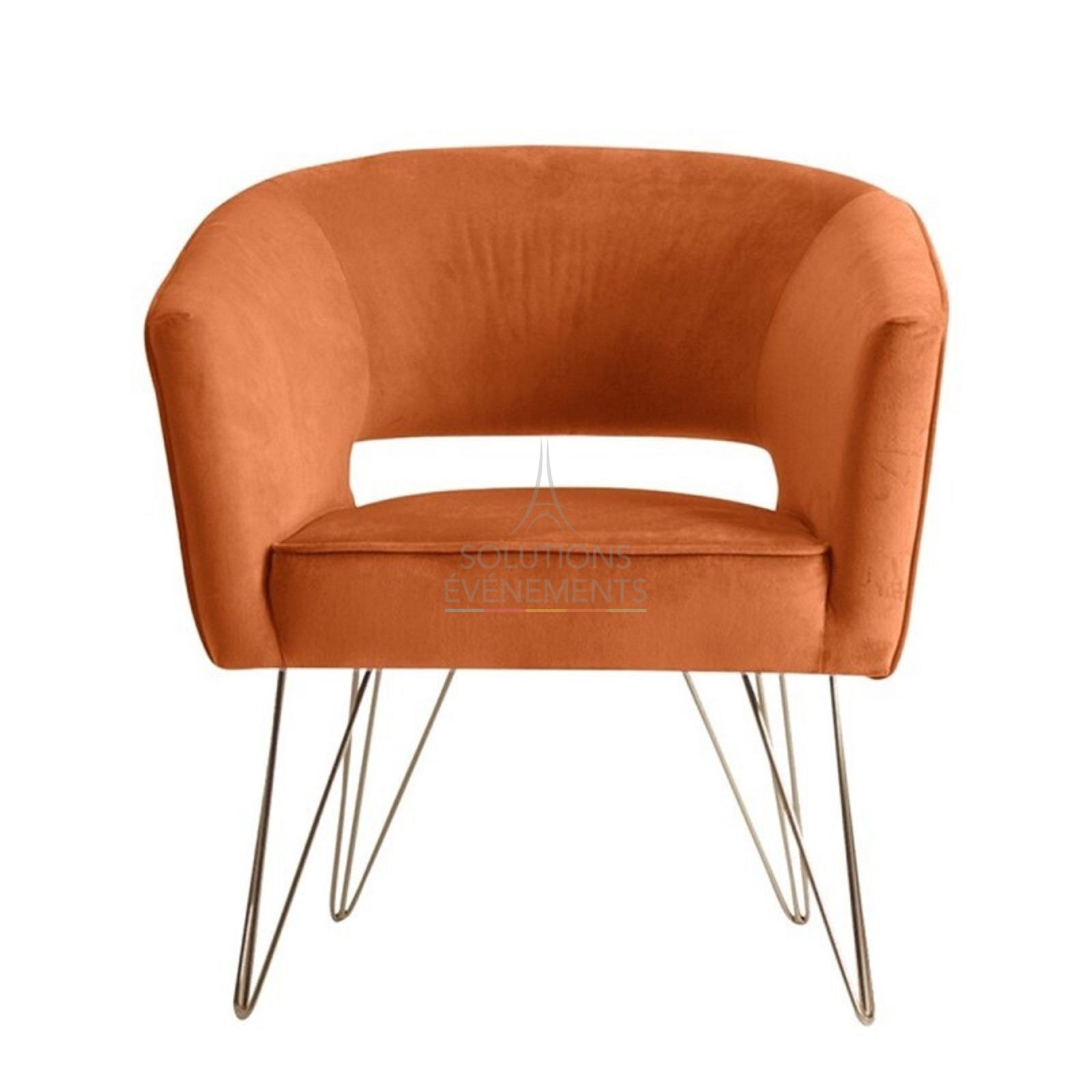 Fauteuil Leonor velours orange - Visuel 2