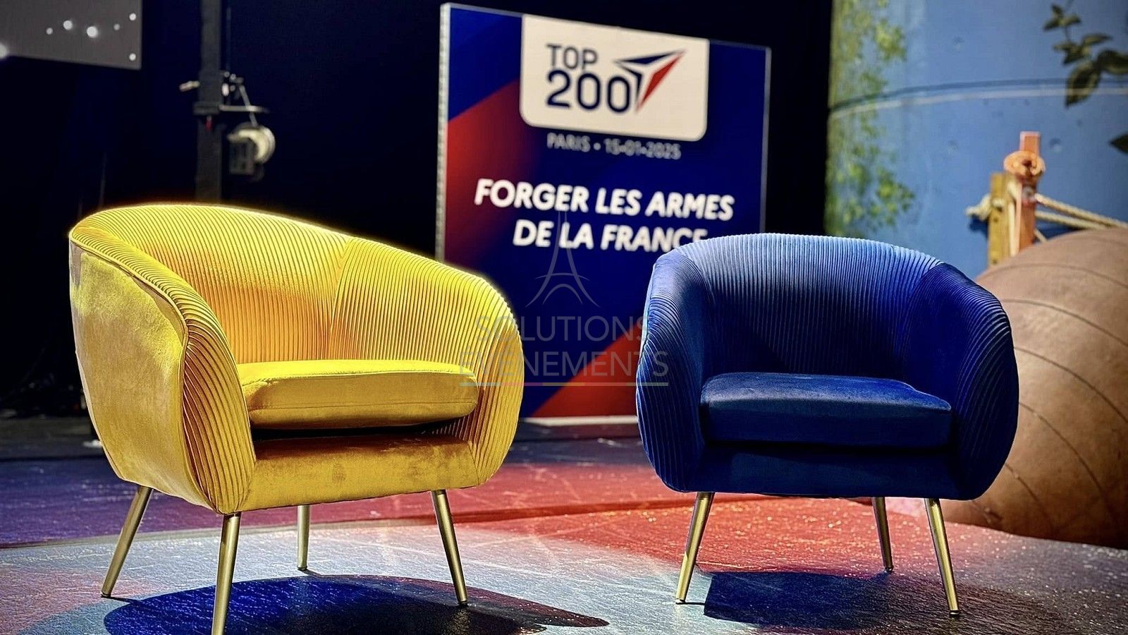 Fauteuil Louise velours jaune - Visuel 4