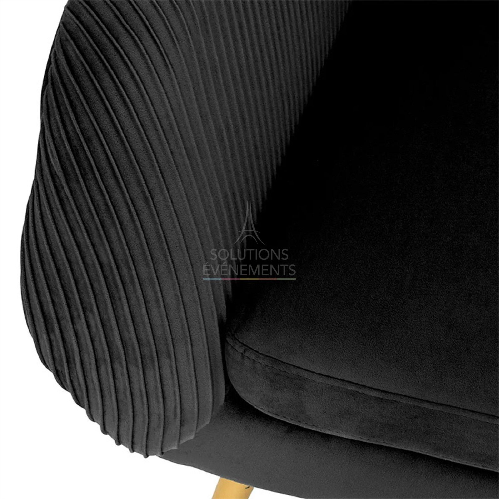 Fauteuil Louise velours noir - Visuel 3