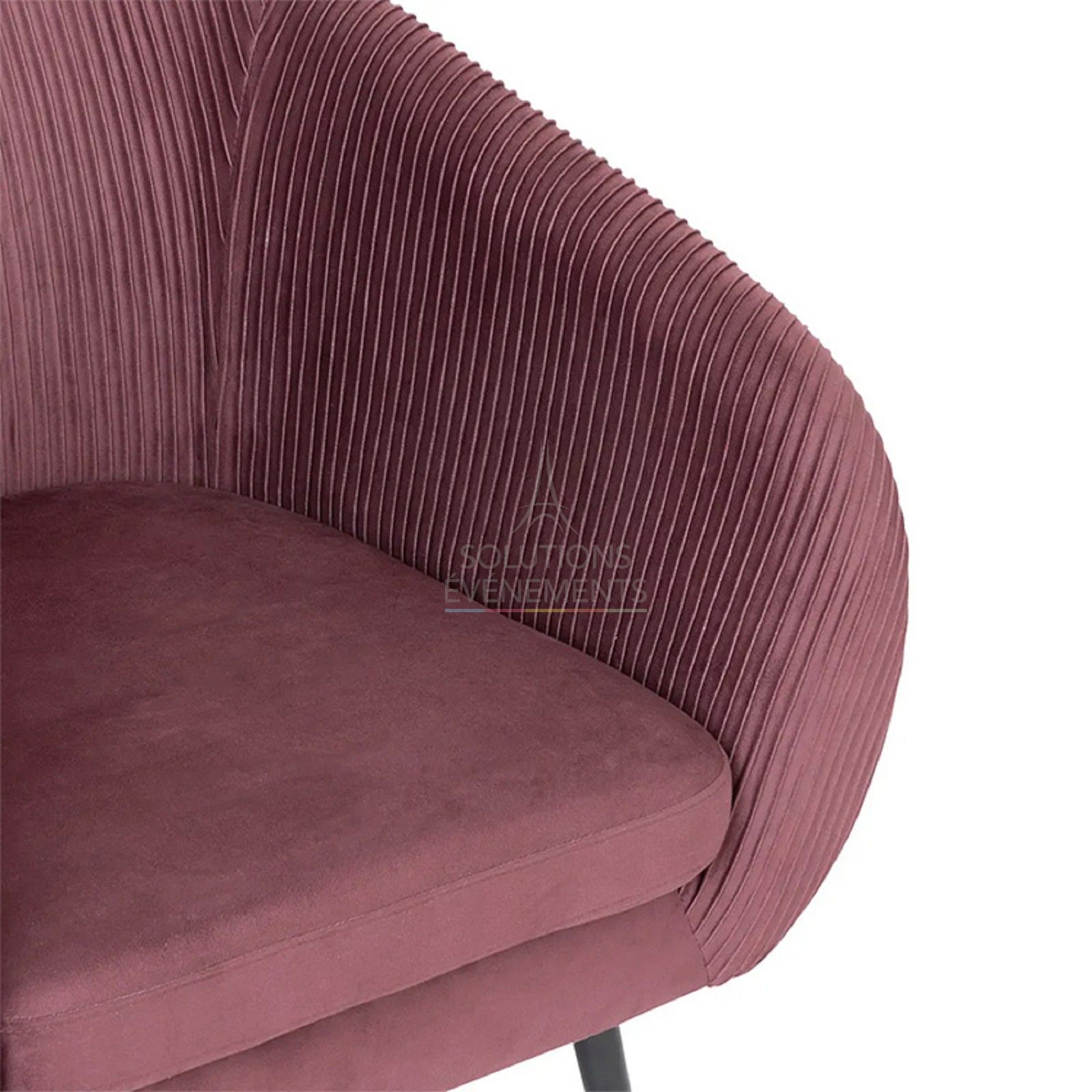 Fauteuil Louise velours prune - Visuel 2