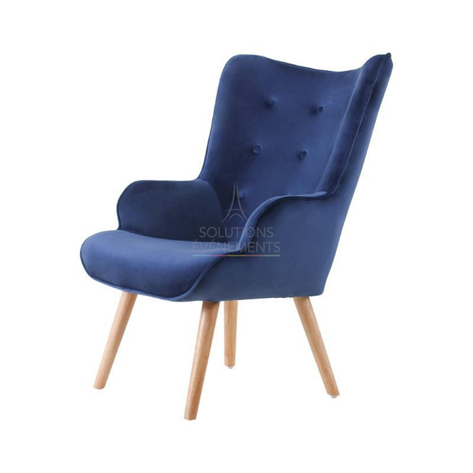 Location fauteuil à oreilles capitonné style scandinave