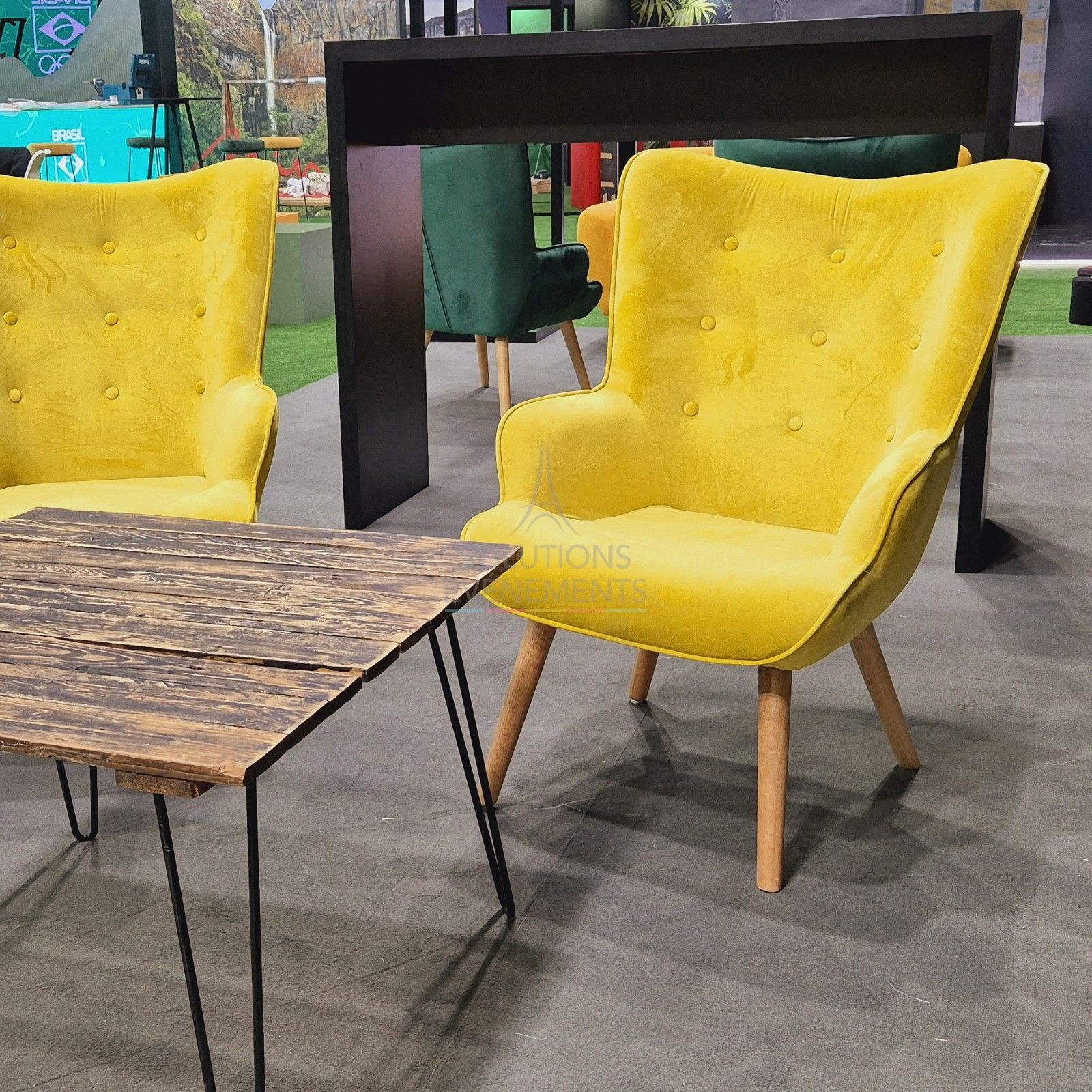 Fauteuil Malmo velours jaune - Visuel 5