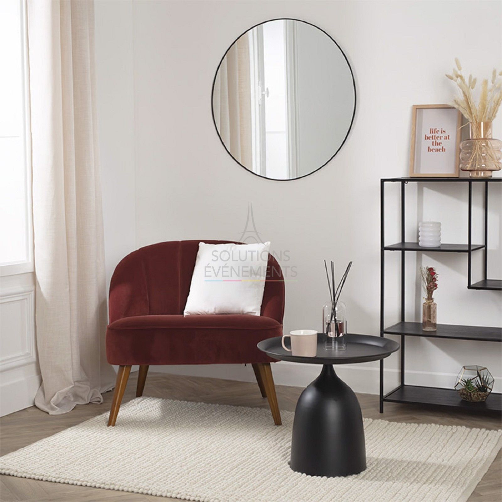 Fauteuil Naomi velours rose - Visuel 3