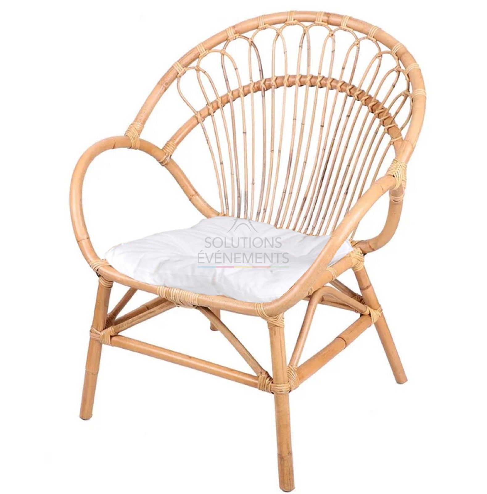 Location fauteuil en Rotin Naturel