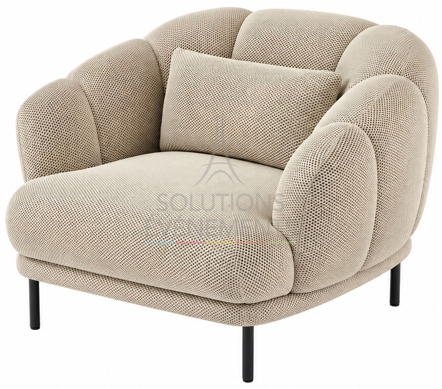Location fauteuil tissu 3D beige