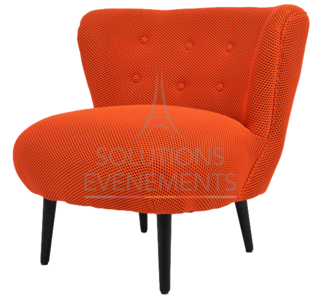 Location fauteuil tissu 3D orange