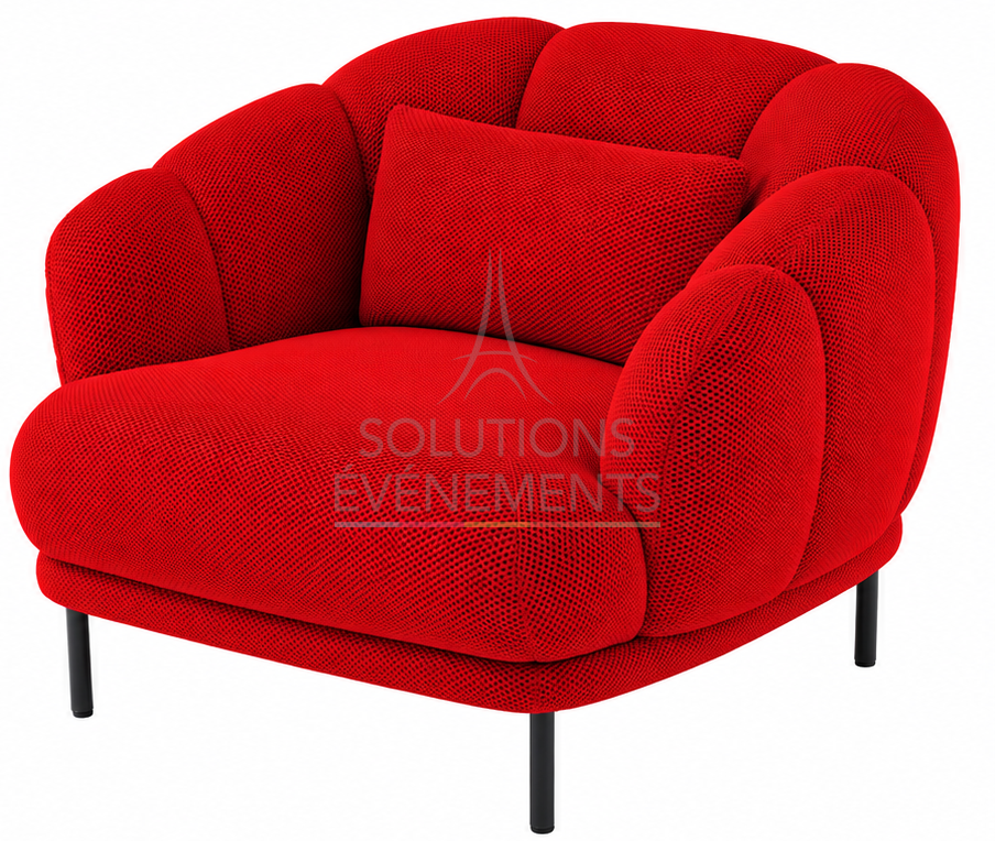 Location fauteuil tissu 3D rouge