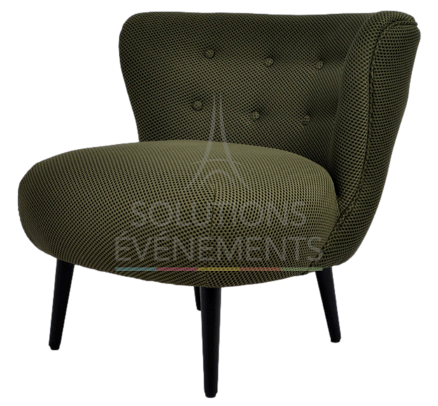Location fauteuil tissu 3D vert kaki