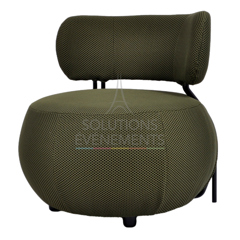 Location fauteuil tissu 3D vert kaki