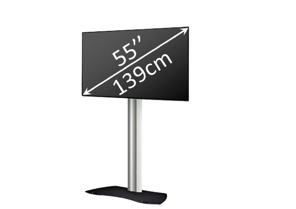 Flat screen rental with professional self-supporting stand