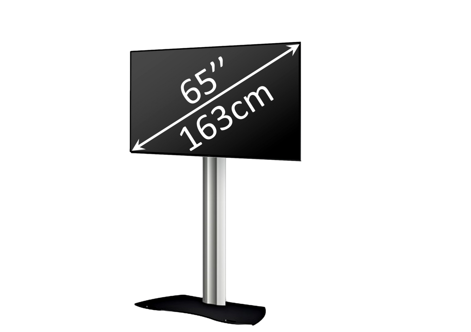 Flat screen rental with professional self-supporting stand
