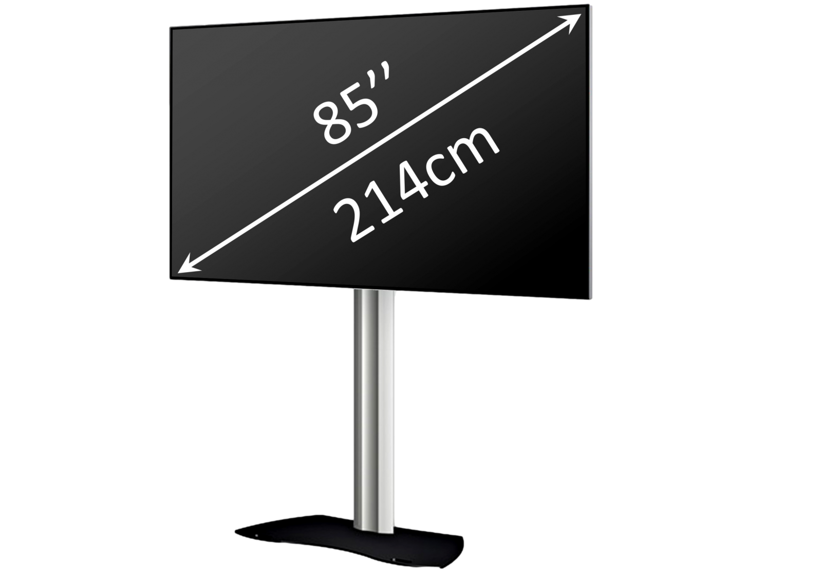 Rental of very large flat screen with professional self-supporting stand