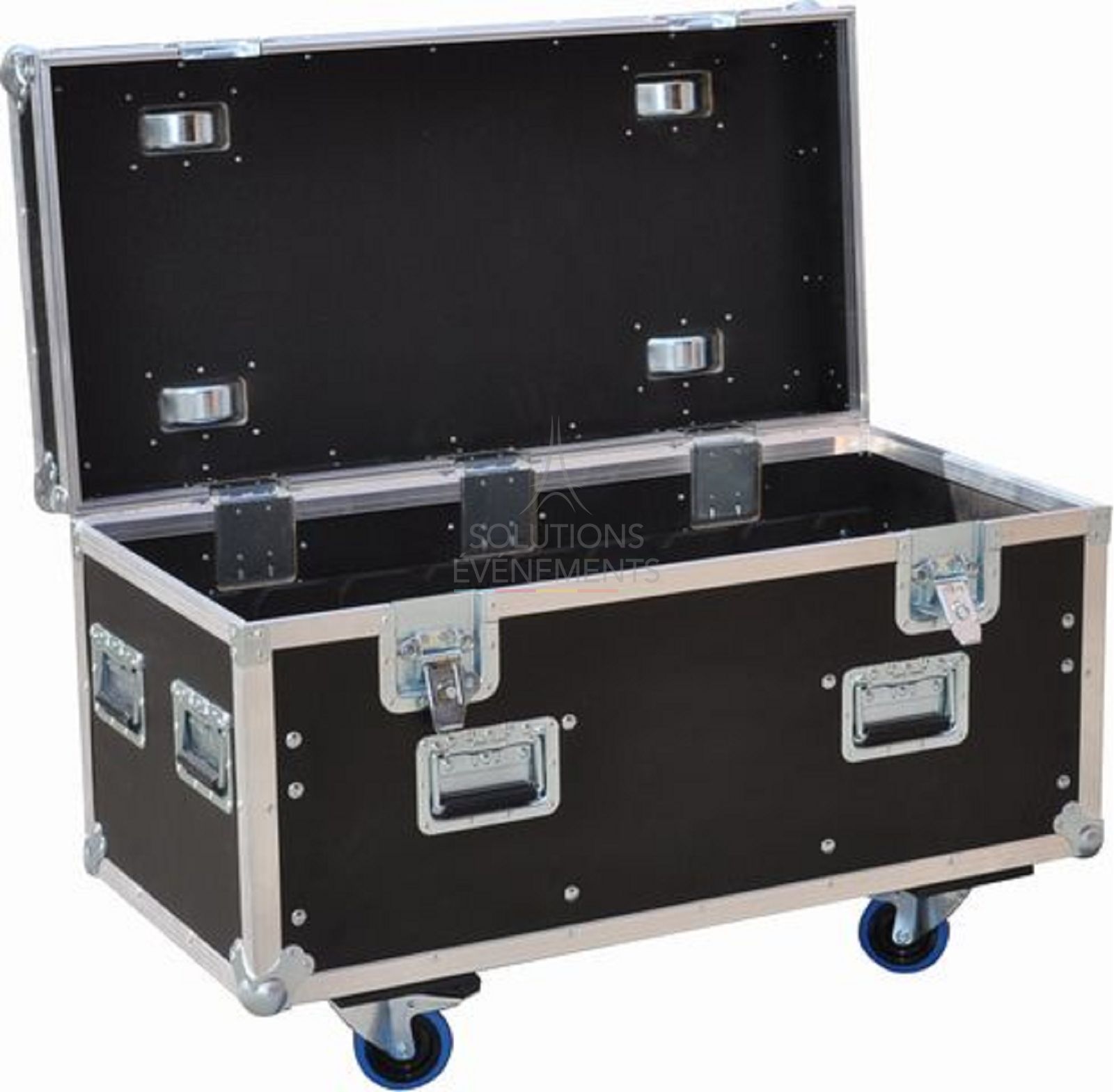 location de flight case malle avec roulettes et freins