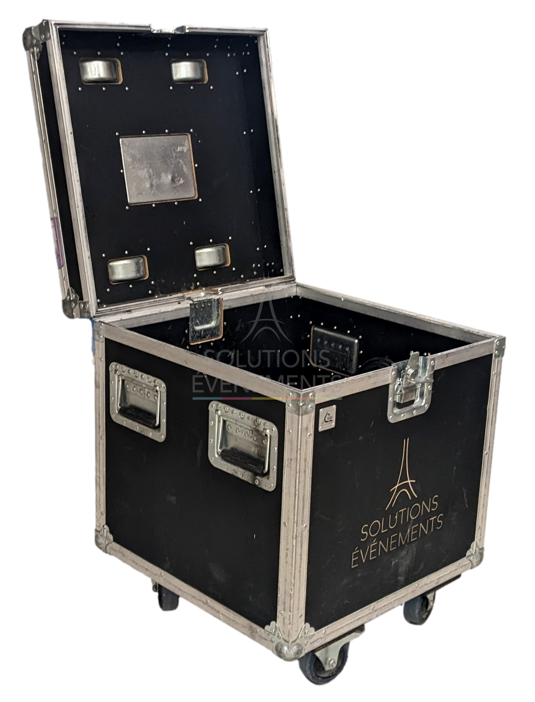 location de flight case malle avec roulettes et freins