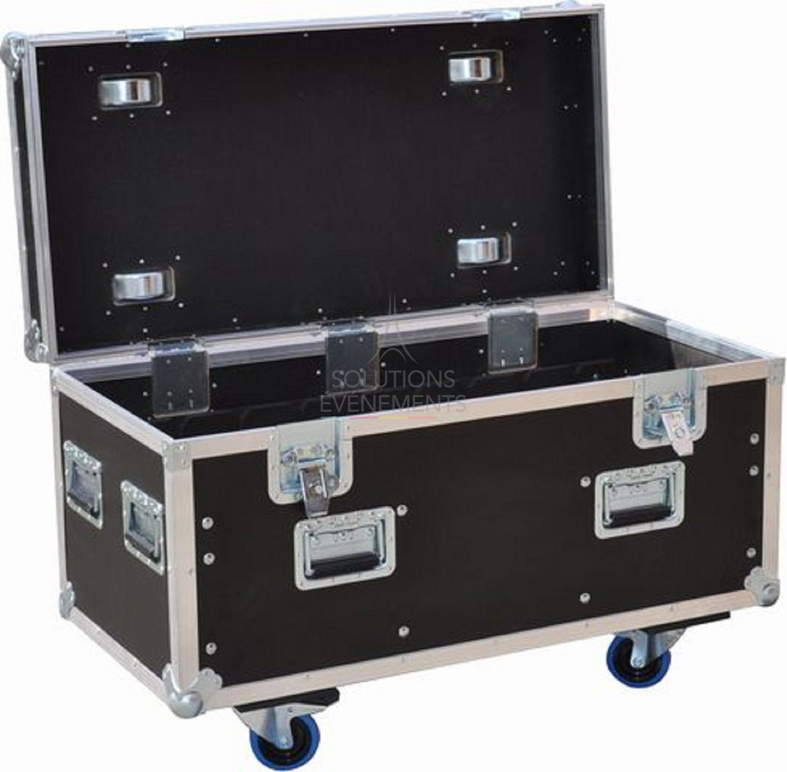 Location de flight case malle avec roulettes et freins