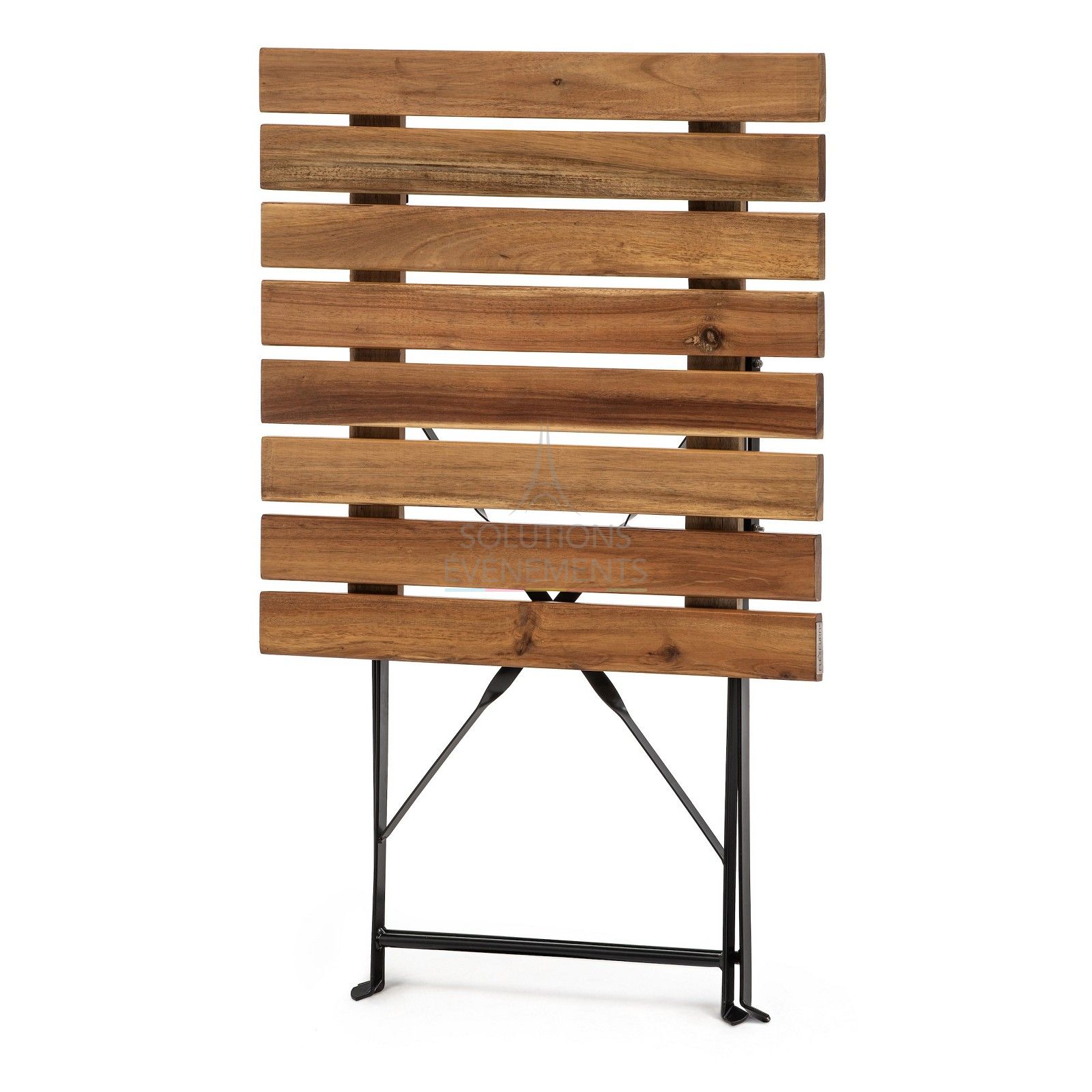 Folding slatted table Square wood - Visual 2