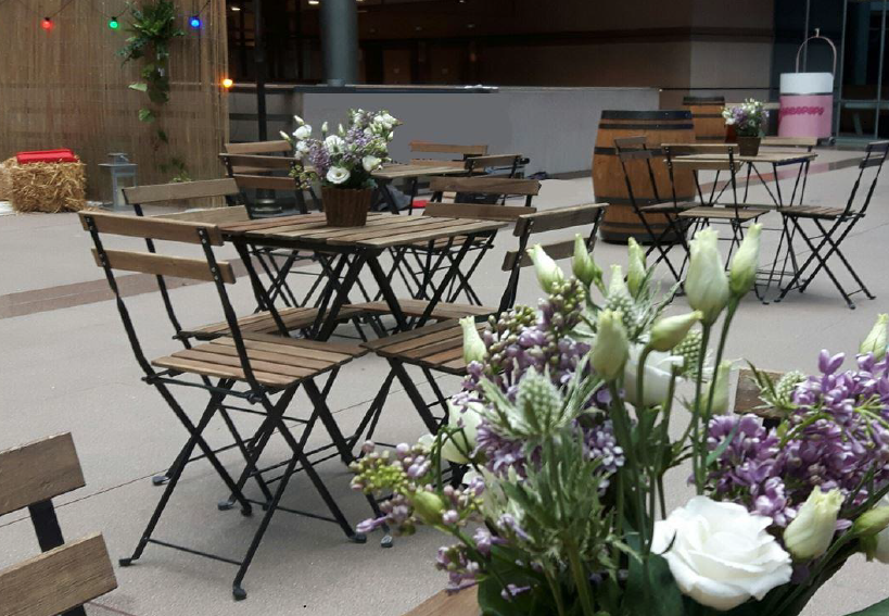 Folding slatted table Square wood - Visual 3
