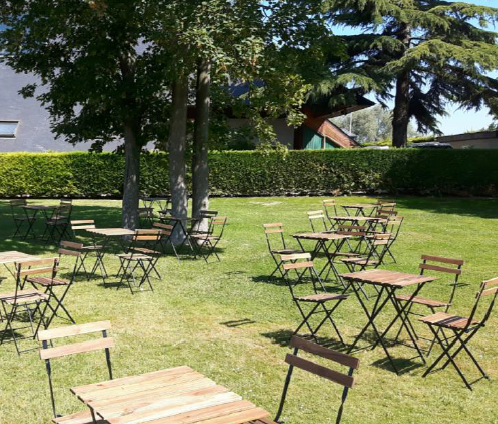 Folding slatted table Square wood - Visual 4