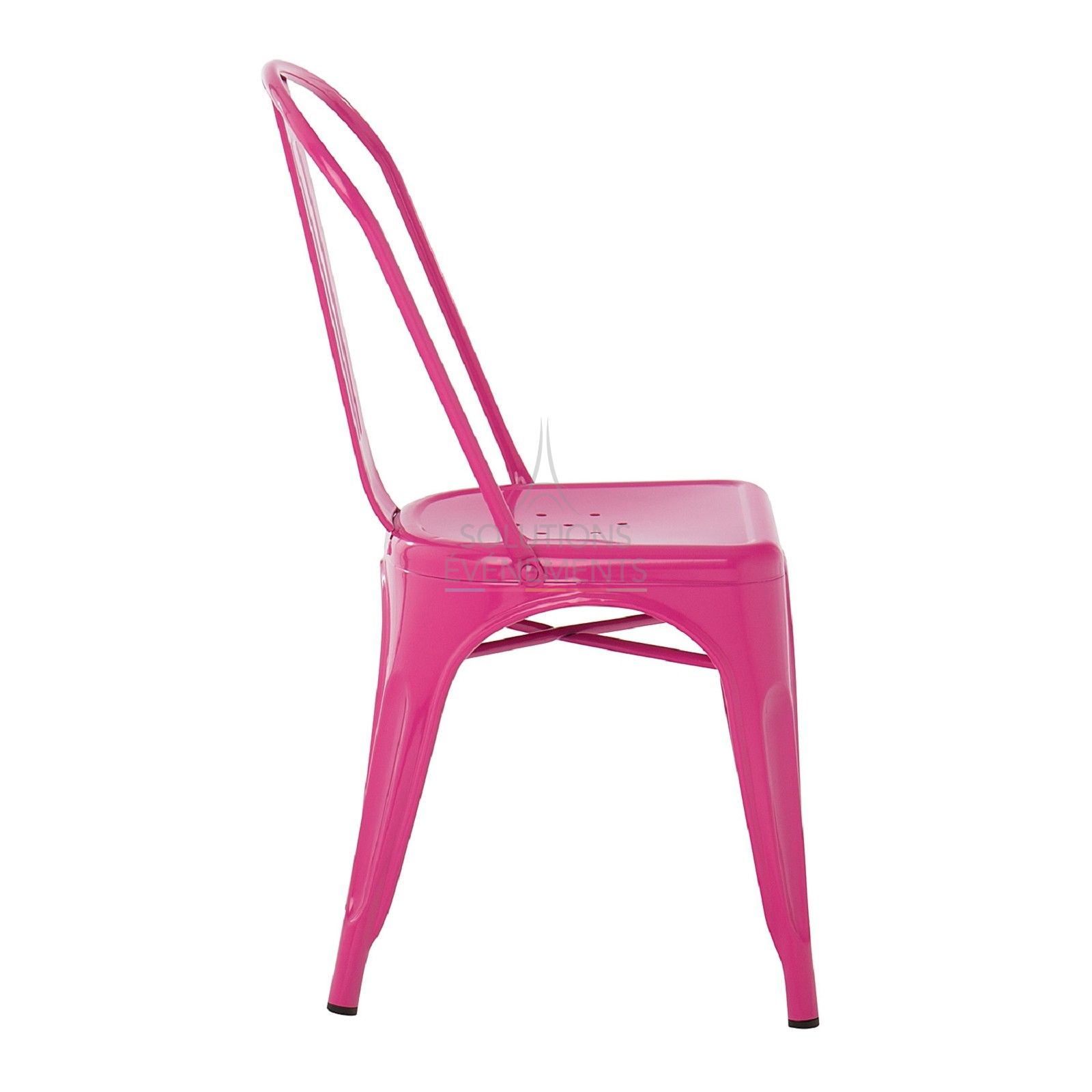 Fuchsia pink industrial tolix chair - Visual 2