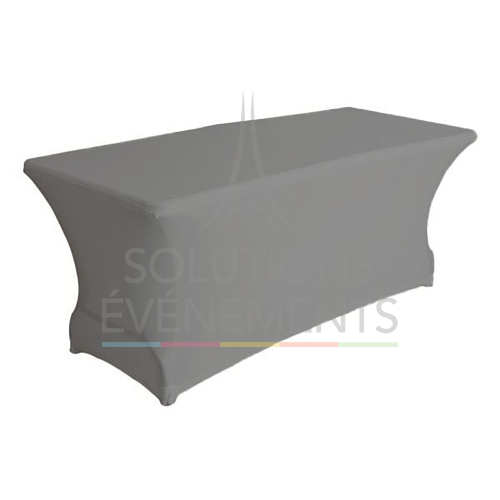 Gray stretch cover for table 183x76x74cm - Visual 1