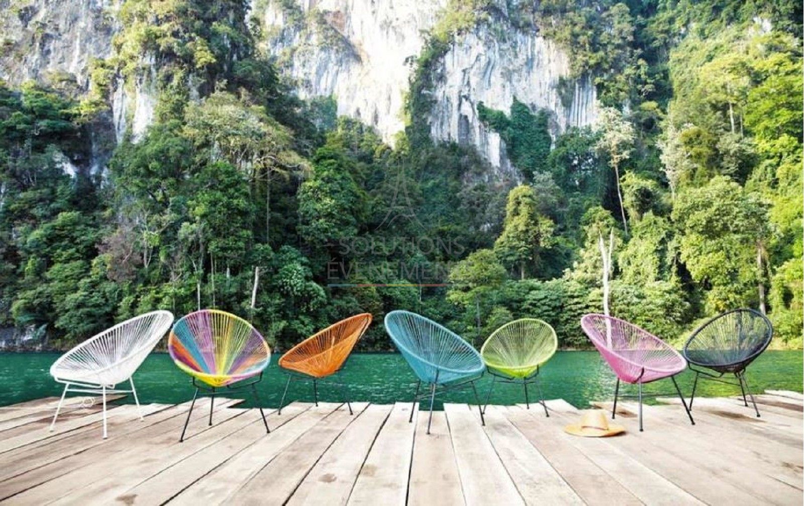 Green Panama armchair - Visual 2