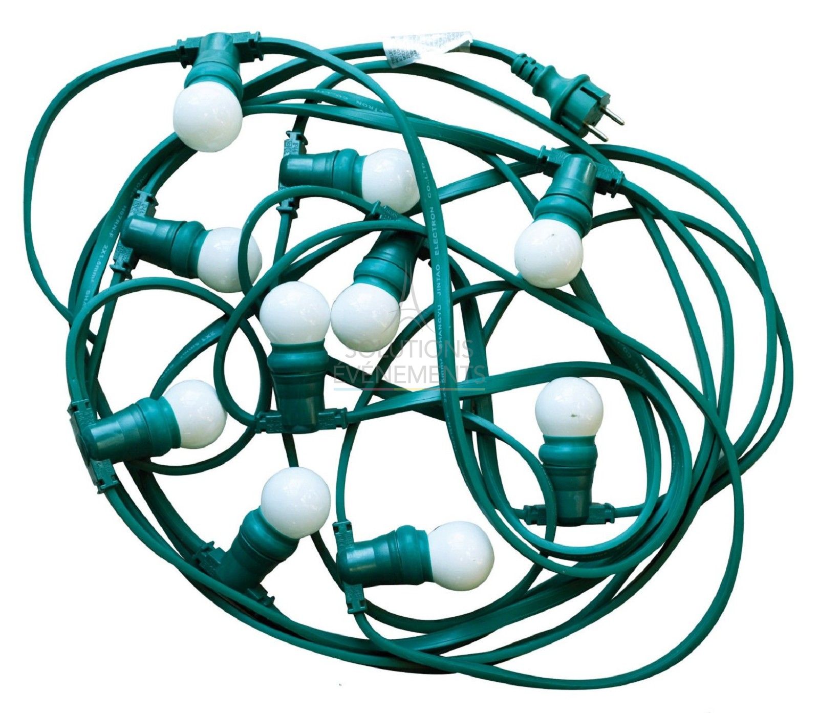 Rental of electric light garland with cold white bulbs