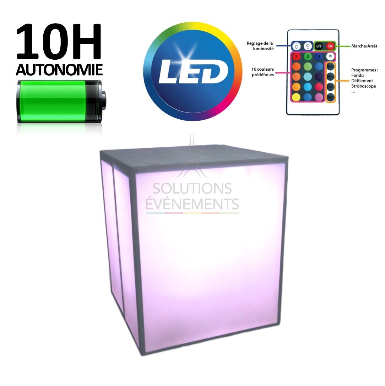 Rental of LED illuminated folding half buffet