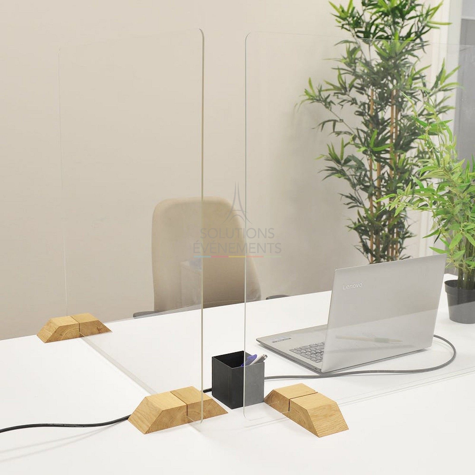 Hygiaphone design 1000mm x 750mm - pied bois - Visuel 2