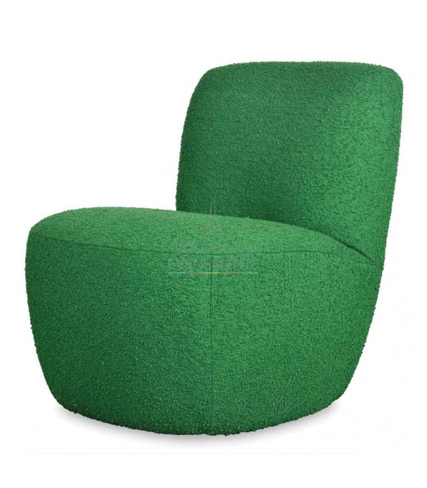 Location fauteuil chauffeuse avec tissu bouclette