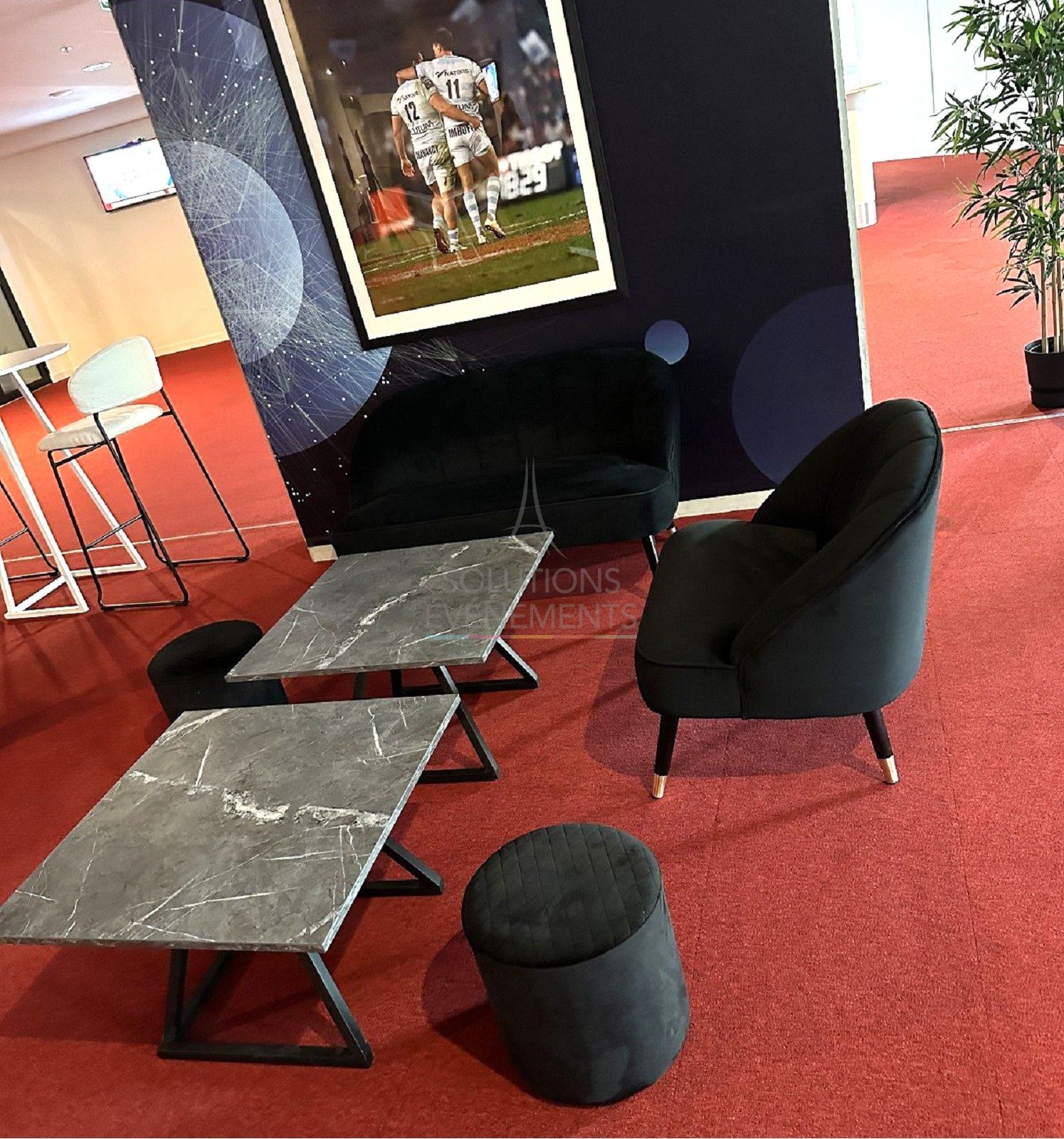 Juliette black velvet pouf - Visual 2