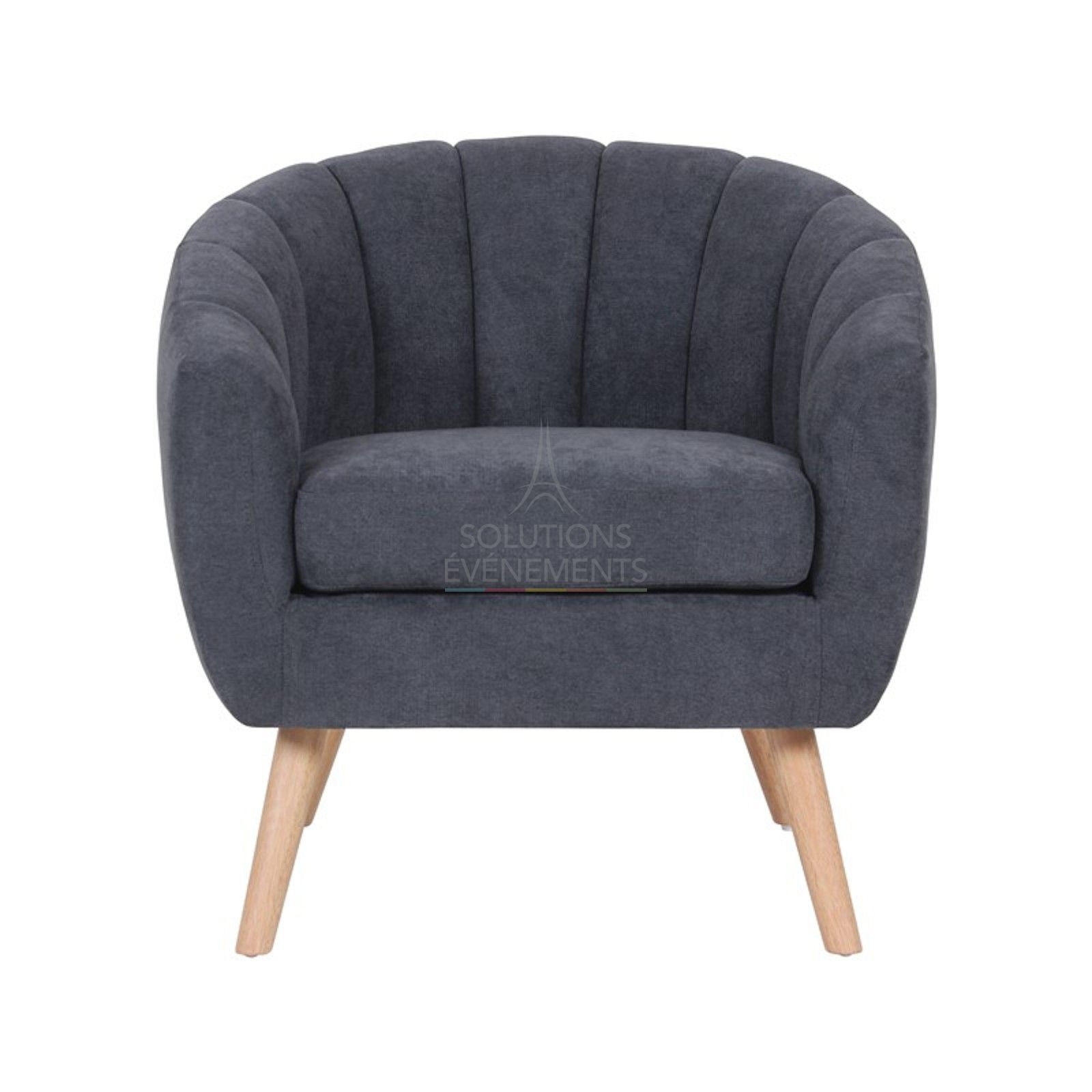 Juliette gray velvet armchair - Visual 2