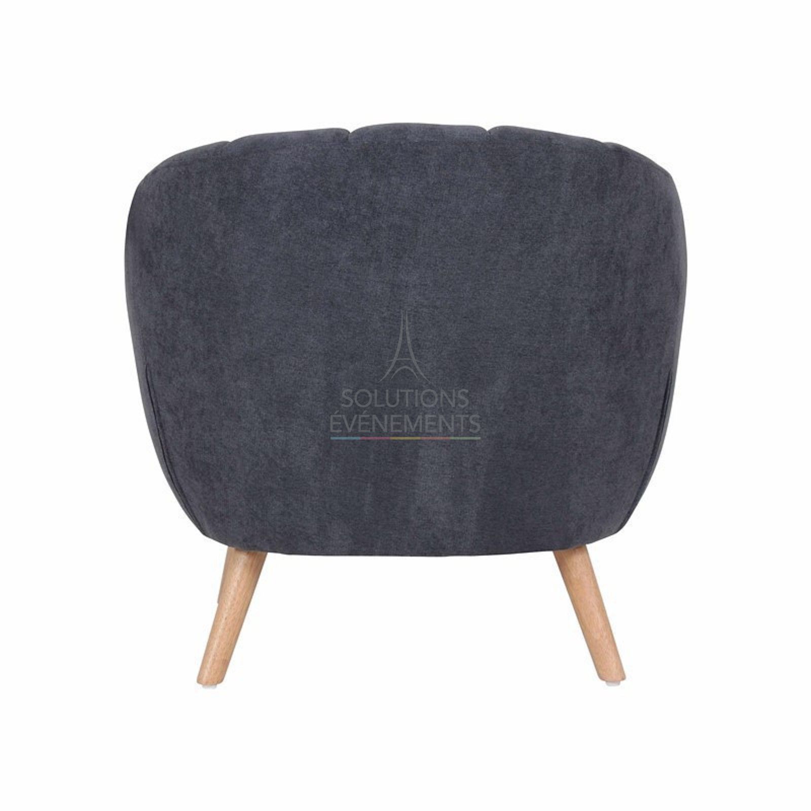 Juliette gray velvet armchair - Visual 3