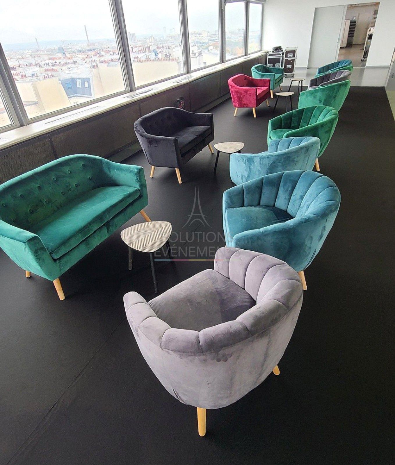 Juliette gray velvet armchair - Visual 4