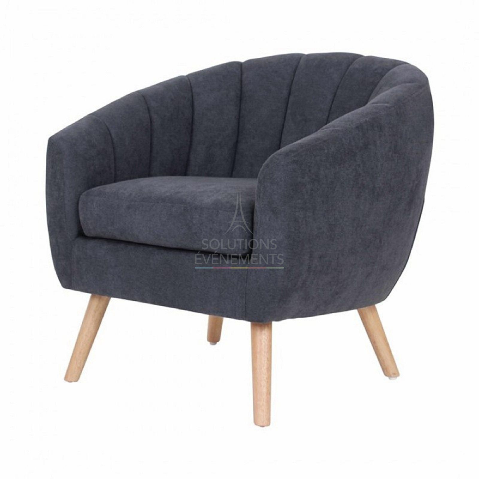 Gray velvet armchair rental