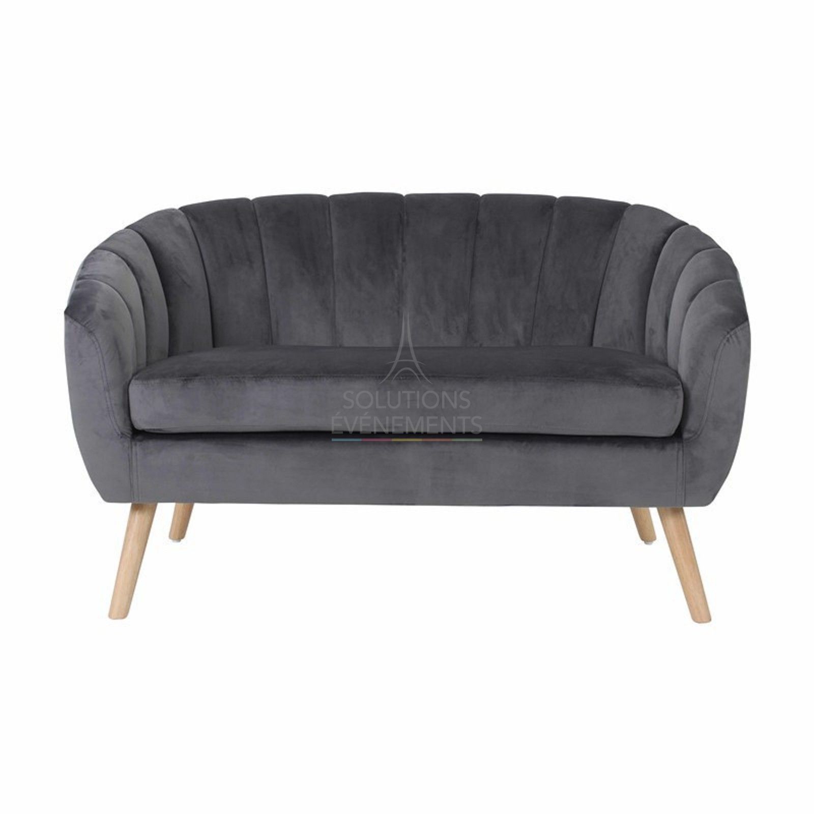 Juliette gray velvet sofa - Visual 2