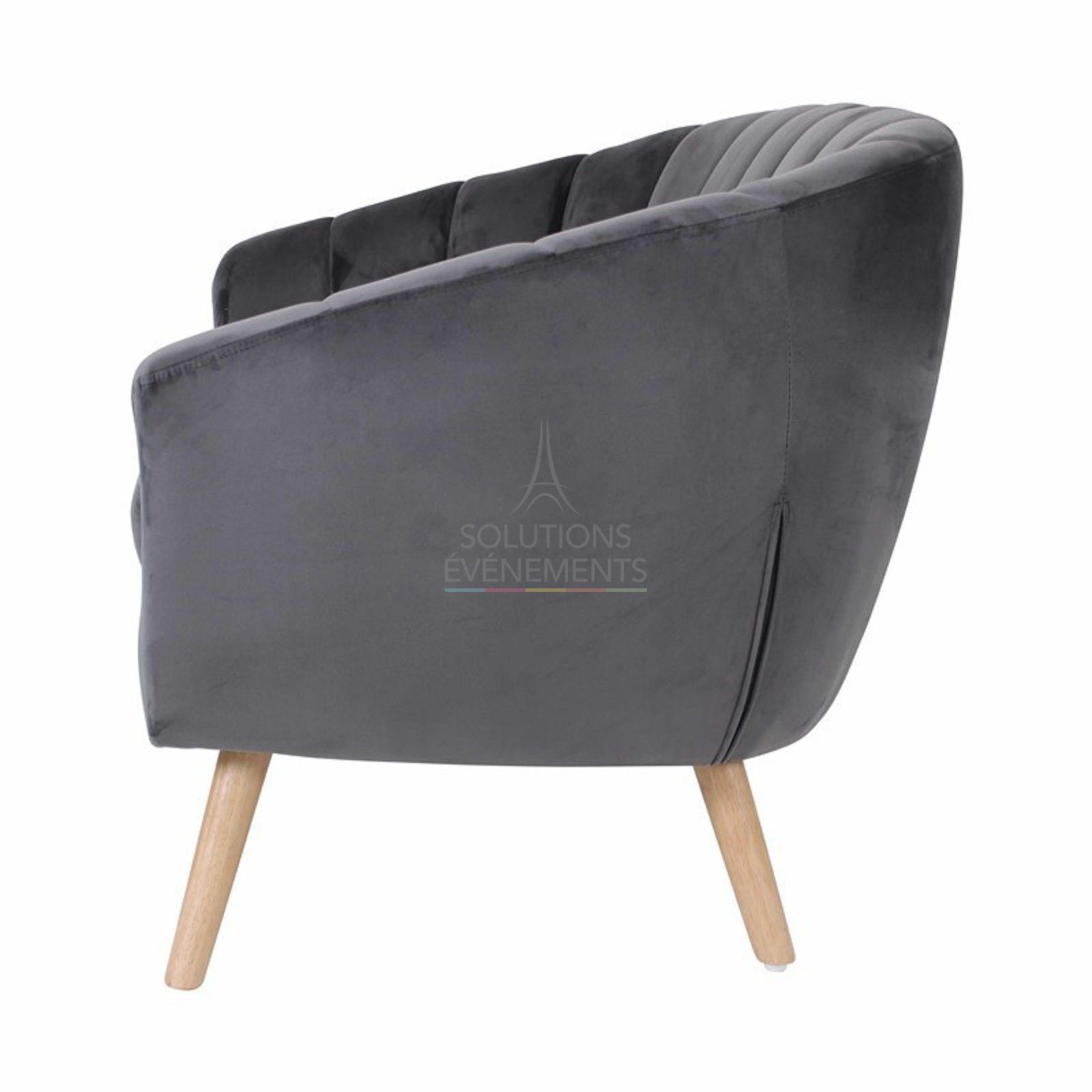 Juliette gray velvet sofa - Visual 3