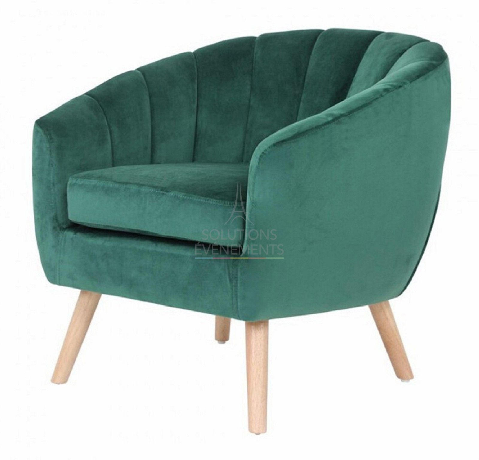 Green velvet armchair rental