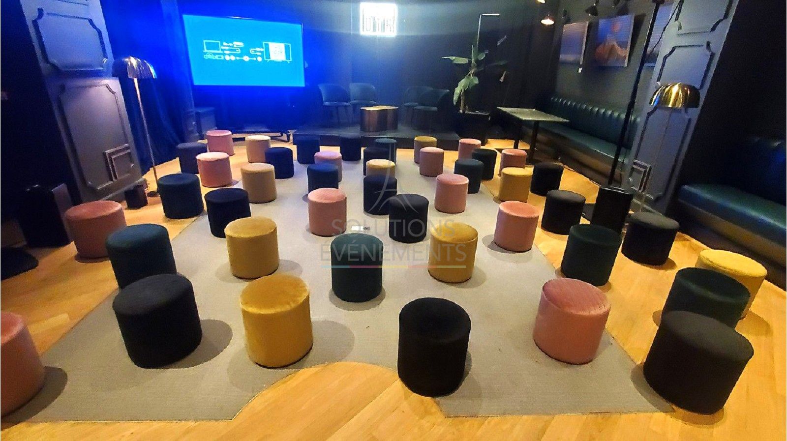 Juliette mustard velvet pouf - Visual 3