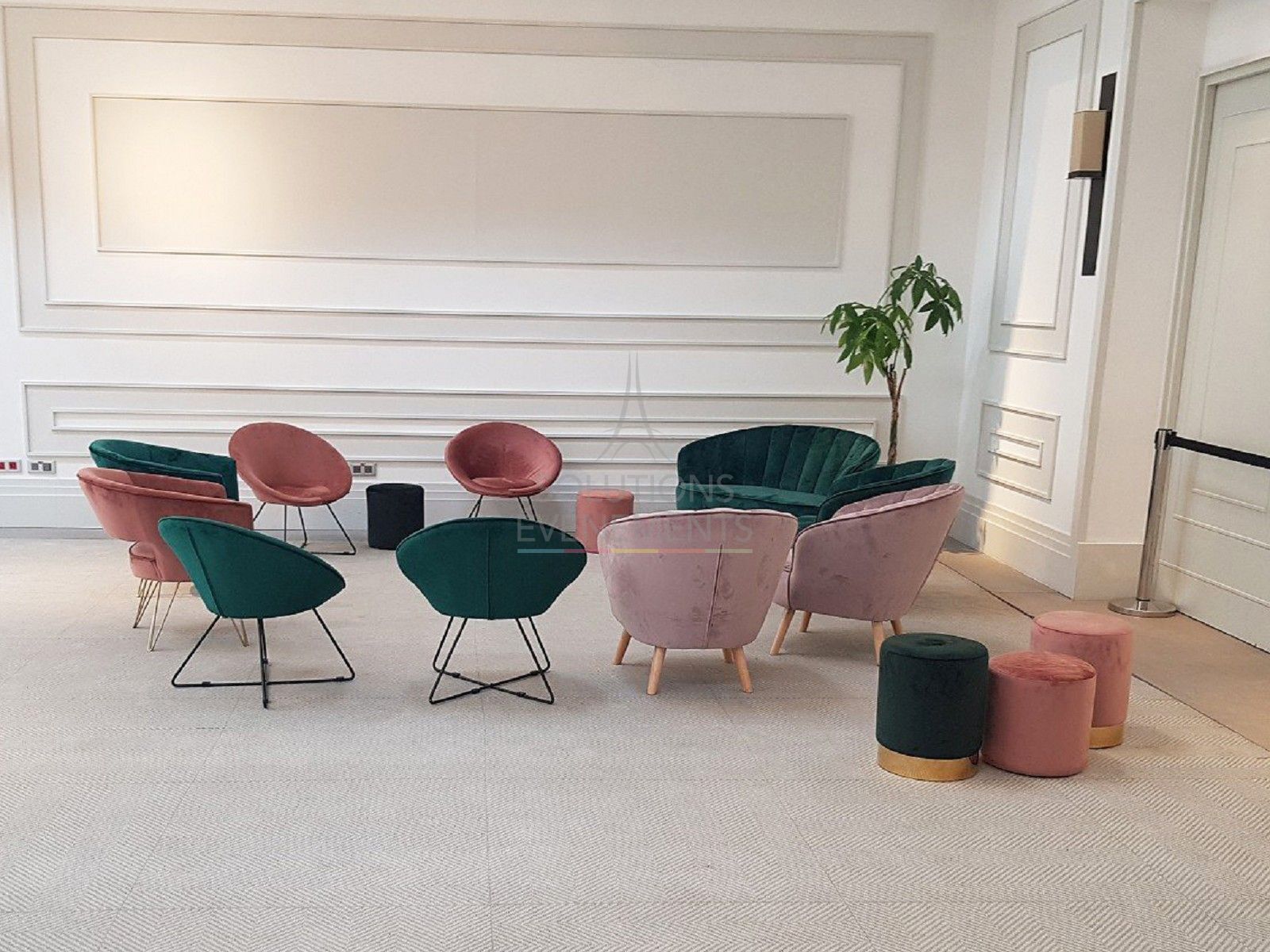 Juliette pink velvet pouf - Visual 2