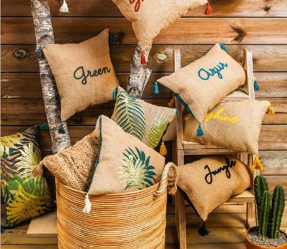 Jute Green Cushion - Visual 2