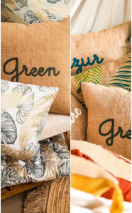 Jute Green Cushion - Visual 3