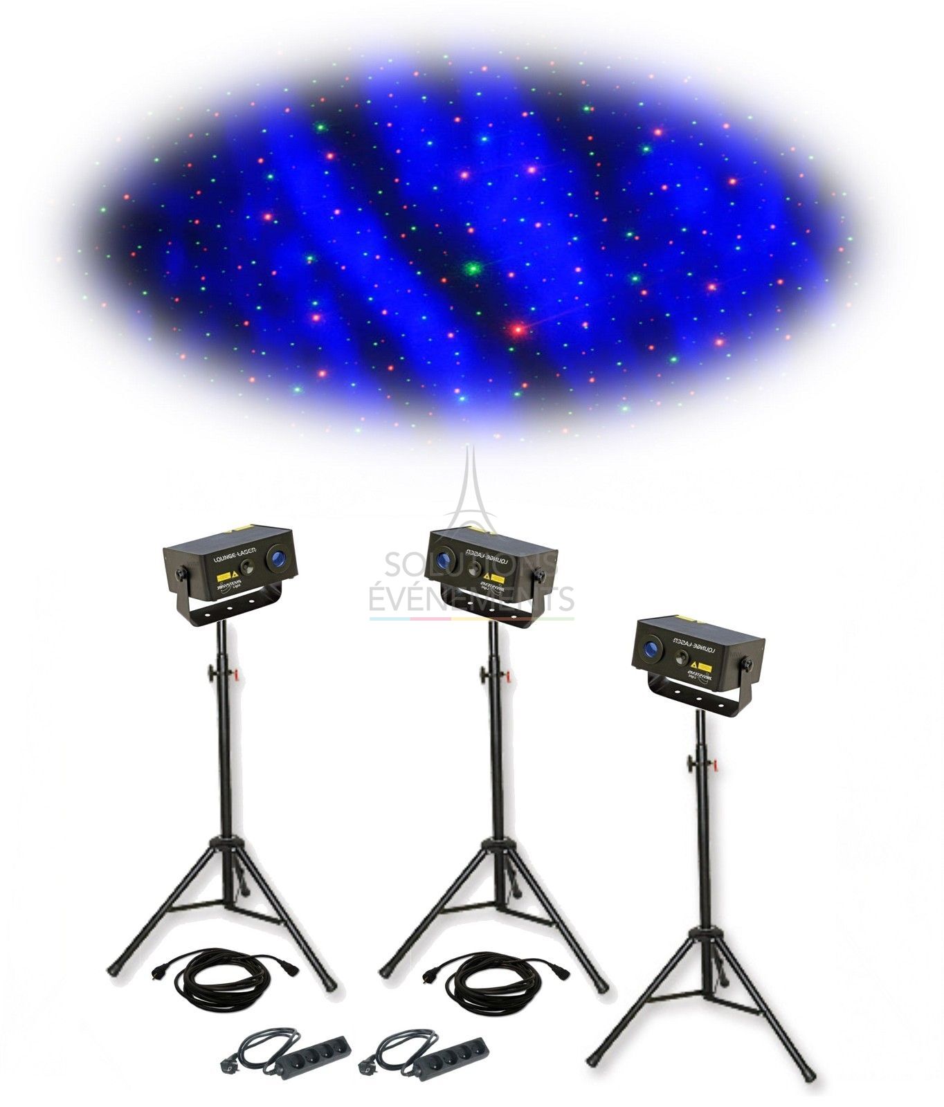 Location de projecteurs laser & led projetants un ciel étoilé