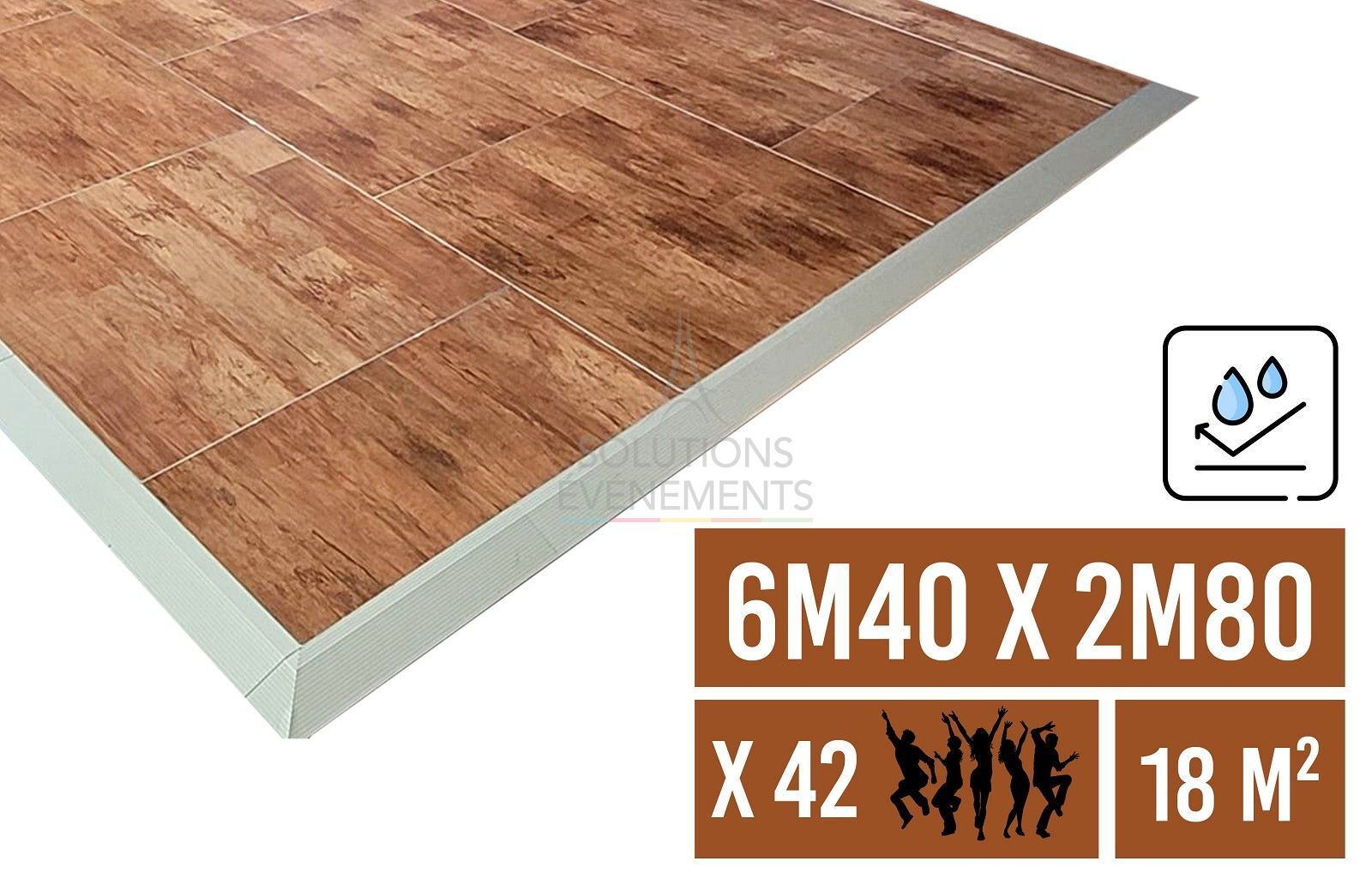 Location plancher de bal et piste de danse en parquet de 6.40 x 2.80 m