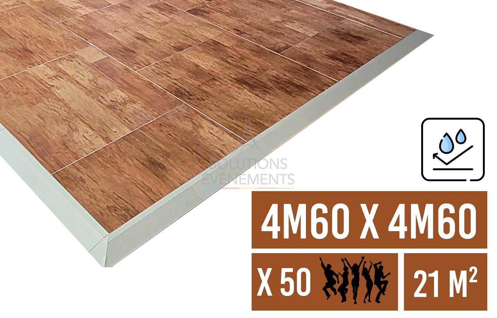 Location plancher de bal et piste de danse en parquet de 4.60 x 4.60 m