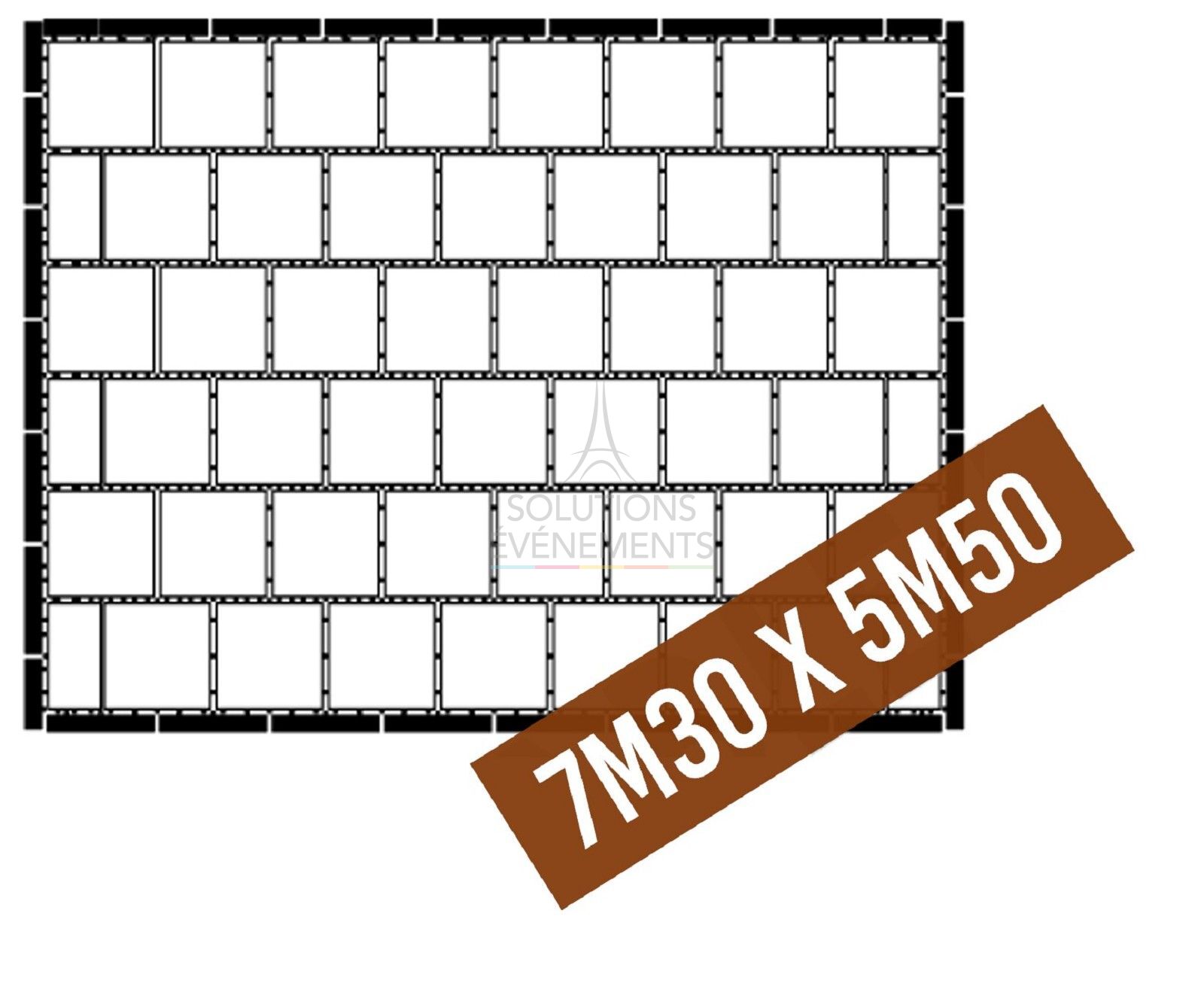 Kit parquet piste de danse - Extérieur - 40 m2 - 32 pax - Visuel 2