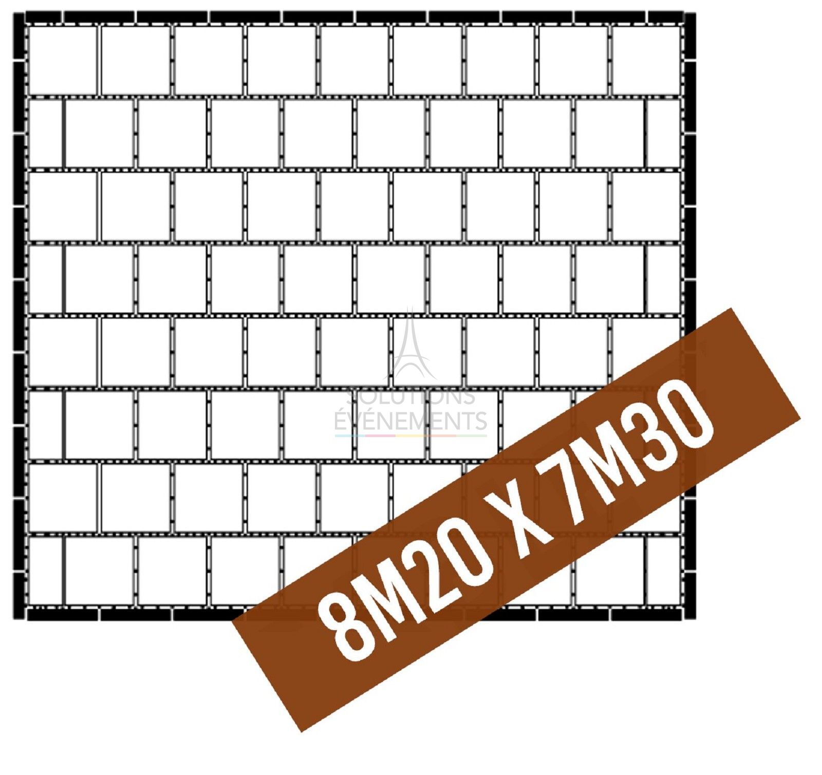 Kit parquet piste de danse - Extérieur - 60 m2 - 142 pax - Visuel 2