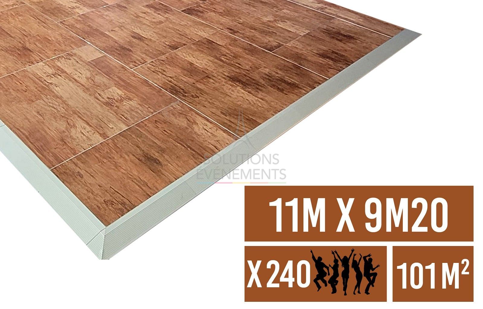 Location plancher de bal et piste de danse en parquet de 11 x 9.20 m