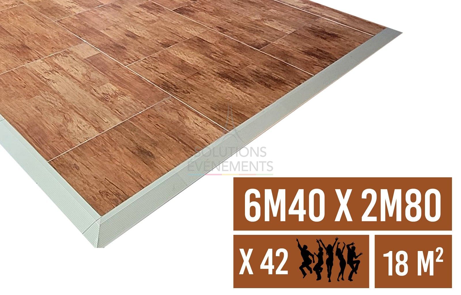 Location plancher de bal et piste de danse en parquet de 6.40 x 2.80 m