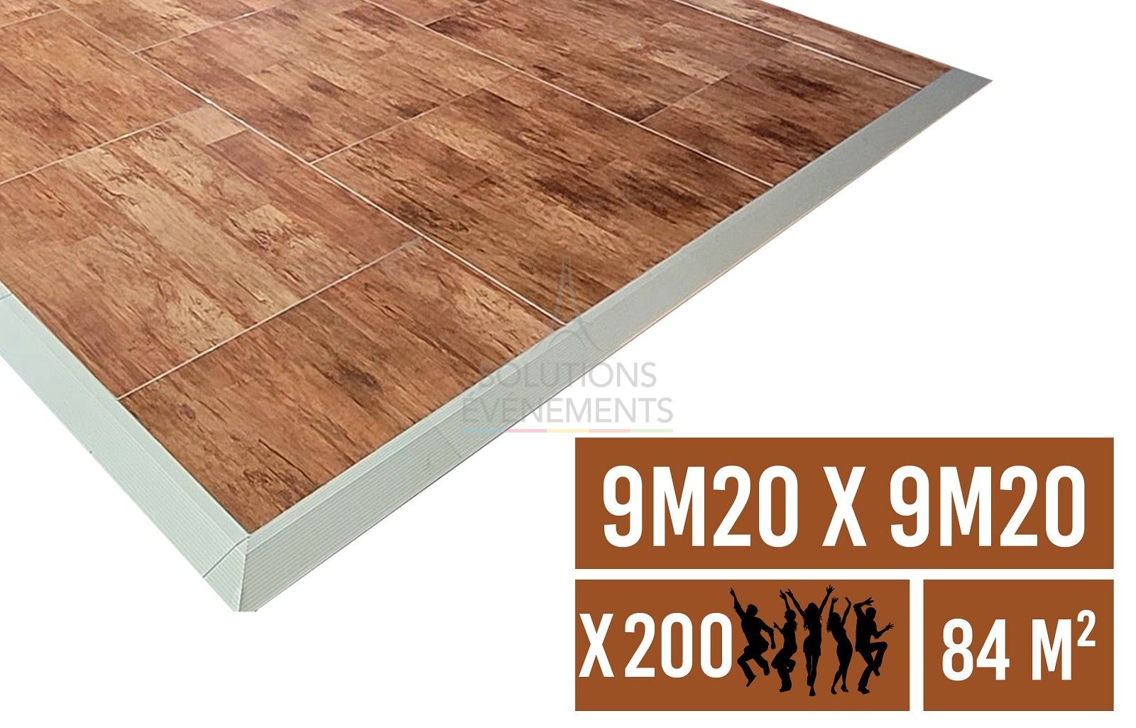 Location plancher de bal et piste de danse en parquet de 9.20 x 9.20 m