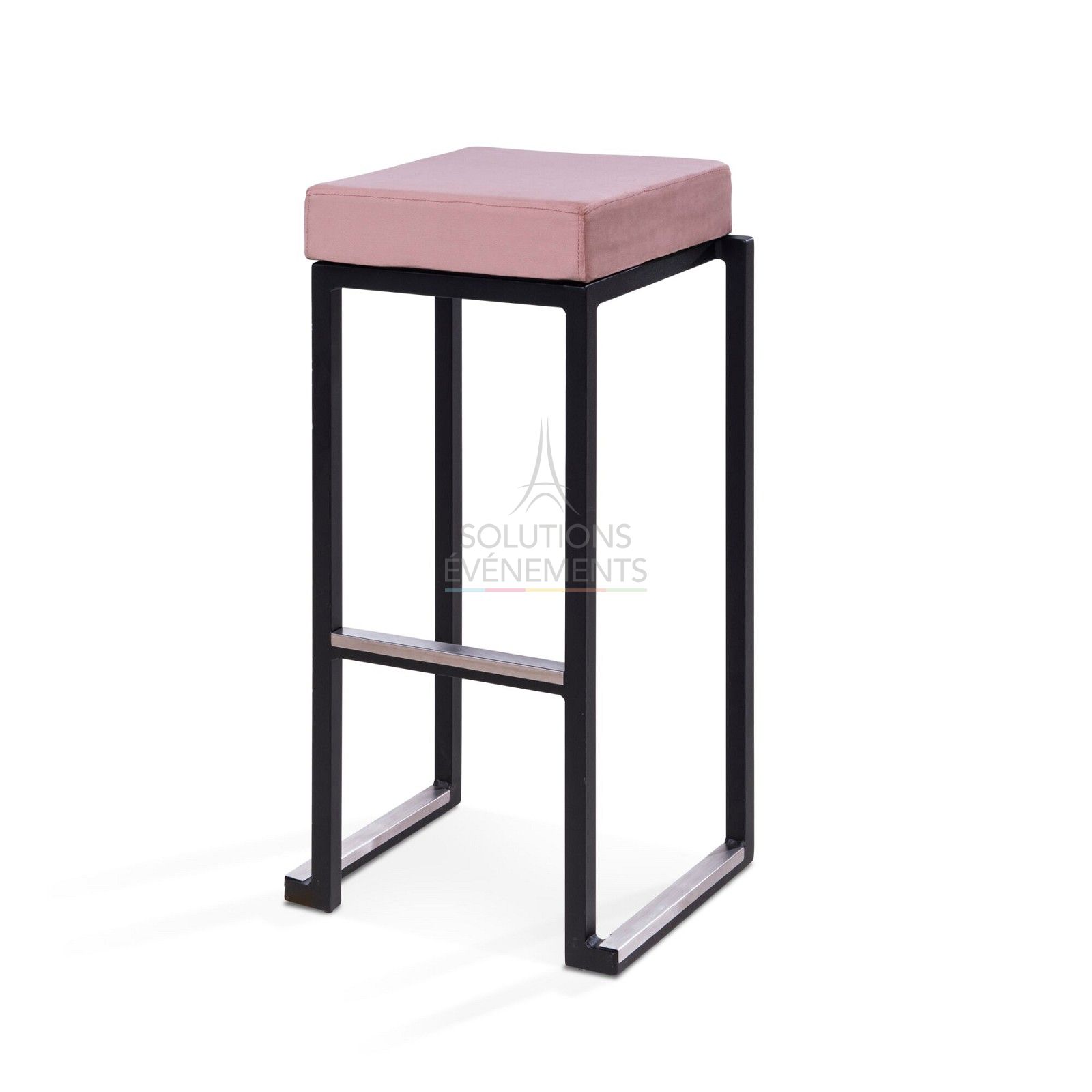 Location de tabouret de bar design lounge avec assise en velours